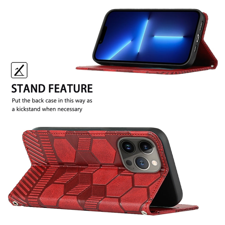 Football Texture Magnetic Leather Flip Phone Case, For iPhone 15 Pro Max, For iPhone 15 Pro, For iPhone 15 Plus, For iPhone 15