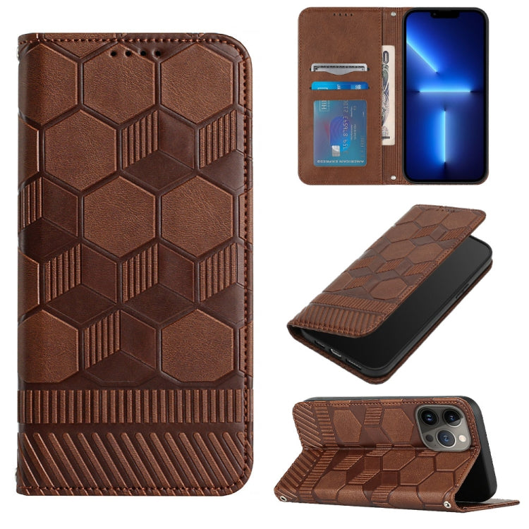 Football Texture Magnetic Leather Flip Phone Case, For iPhone 15 Pro Max, For iPhone 15 Pro, For iPhone 15 Plus, For iPhone 15