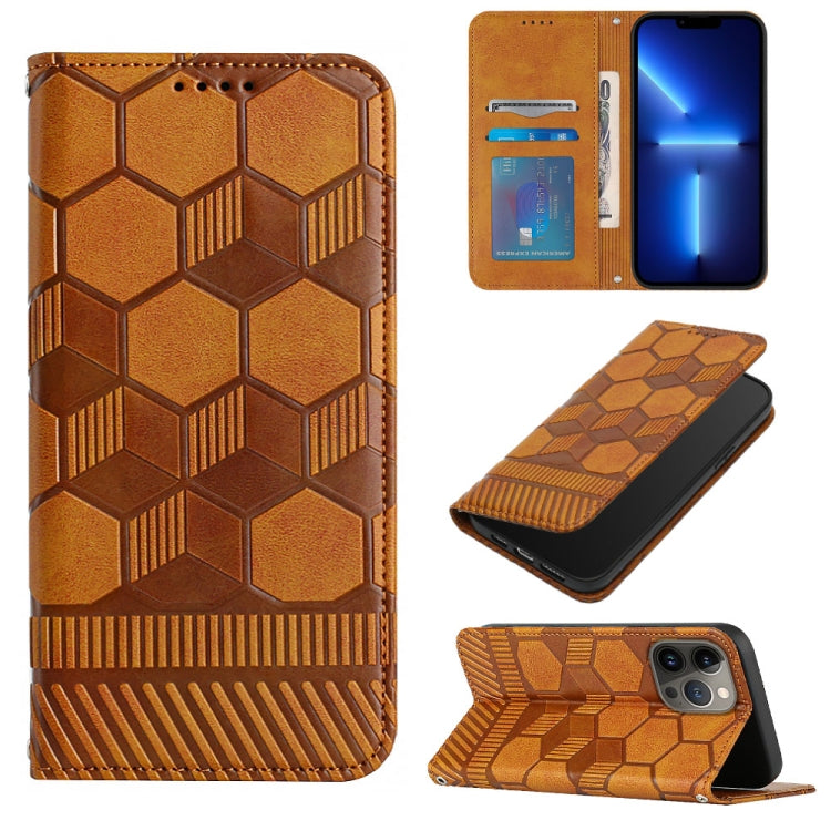 Football Texture Magnetic Leather Flip Phone Case, For iPhone 15 Pro Max, For iPhone 15 Pro, For iPhone 15 Plus, For iPhone 15