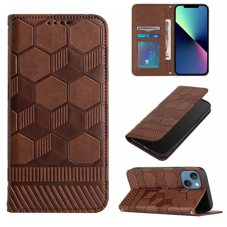 Football Texture Magnetic Leather Flip Phone Case, For iPhone 15 Pro Max, For iPhone 15 Pro, For iPhone 15 Plus, For iPhone 15