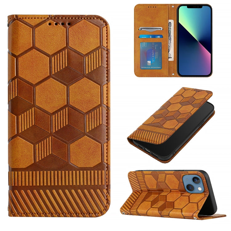 Football Texture Magnetic Leather Flip Phone Case, For iPhone 15 Pro Max, For iPhone 15 Pro, For iPhone 15 Plus, For iPhone 15