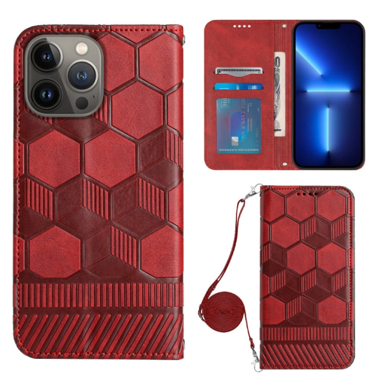 Crossbody Football Texture Magnetic PU Phone Case, For iPhone 15 Pro Max, For iPhone 15 Pro, For iPhone 15 Plus, For iPhone 15