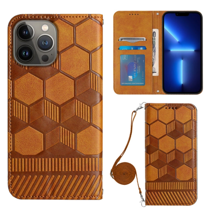 Crossbody Football Texture Magnetic PU Phone Case, For iPhone 15 Pro Max, For iPhone 15 Pro, For iPhone 15 Plus, For iPhone 15