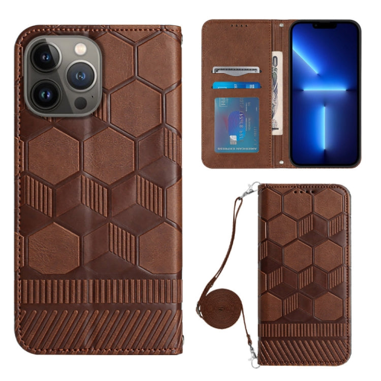 Crossbody Football Texture Magnetic PU Phone Case, For iPhone 15 Pro Max, For iPhone 15 Pro, For iPhone 15 Plus, For iPhone 15