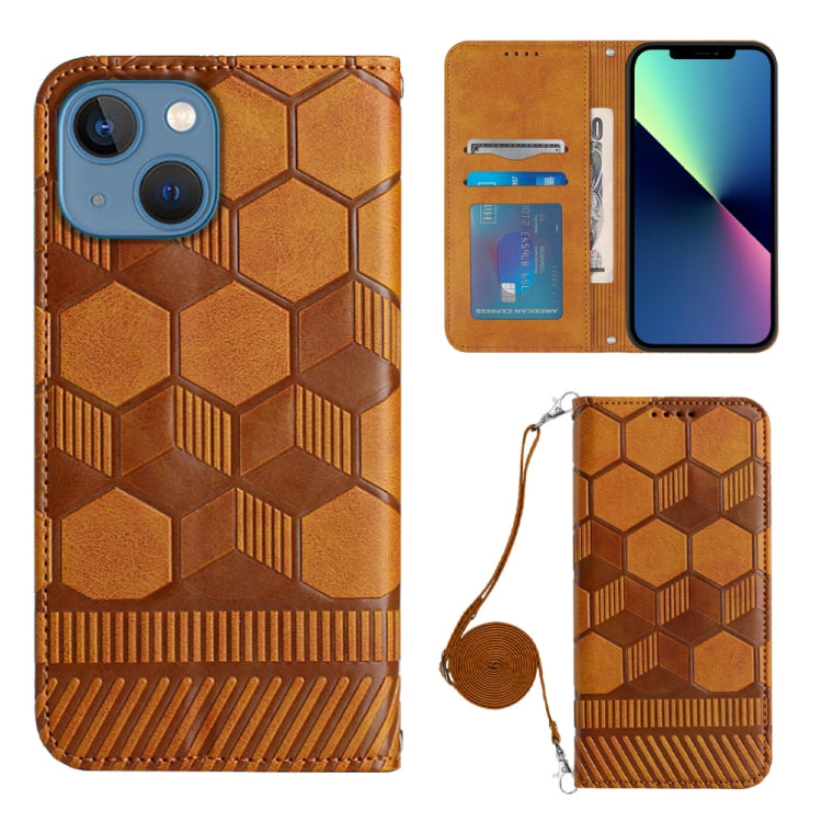 Crossbody Football Texture Magnetic PU Phone Case, For iPhone 15 Pro Max, For iPhone 15 Pro, For iPhone 15 Plus, For iPhone 15