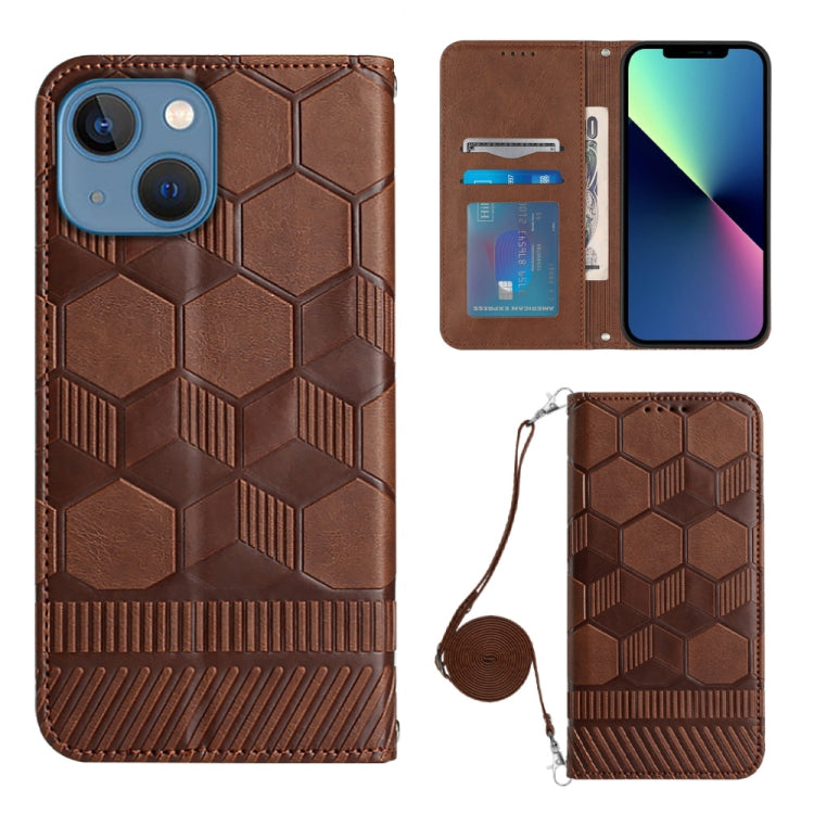 Crossbody Football Texture Magnetic PU Phone Case, For iPhone 15 Pro Max, For iPhone 15 Pro, For iPhone 15 Plus, For iPhone 15
