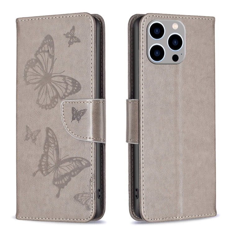Embossing Two Butterflies Pattern Leather Phone Case, For iPhone 15 Pro Max, For iPhone 15 Pro, For iPhone 15 Plus, For iPhone 15
