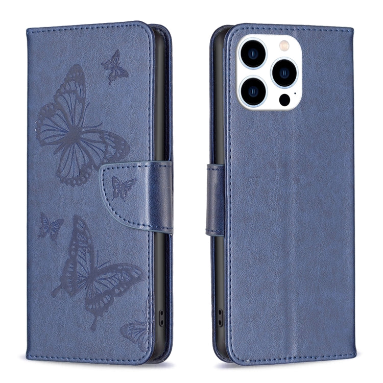 Embossing Two Butterflies Pattern Leather Phone Case, For iPhone 15 Pro Max, For iPhone 15 Pro, For iPhone 15 Plus, For iPhone 15