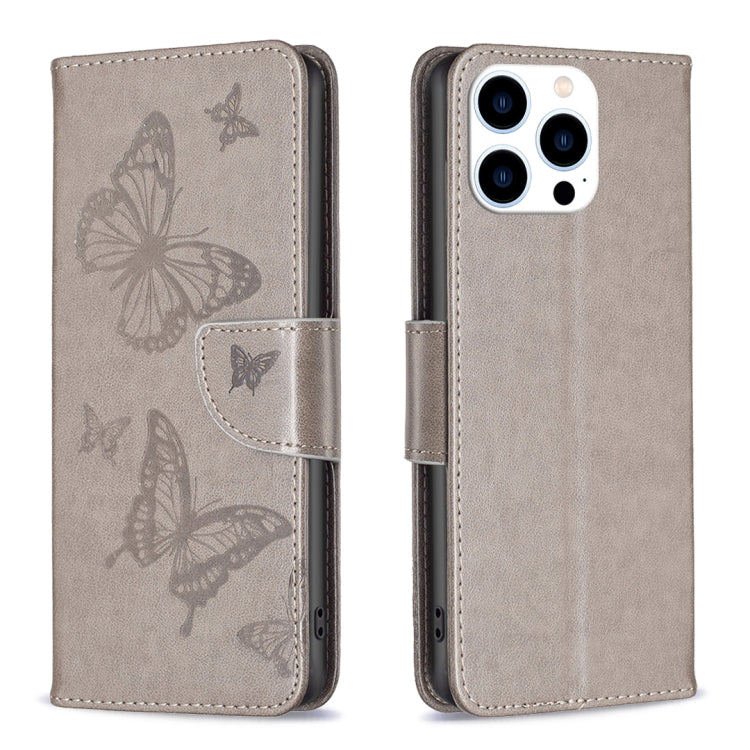 Embossing Two Butterflies Pattern Leather Phone Case, For iPhone 15 Pro Max, For iPhone 15 Pro, For iPhone 15 Plus, For iPhone 15