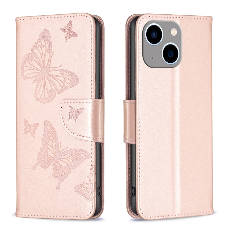 Embossing Two Butterflies Pattern Leather Phone Case, For iPhone 15 Pro Max, For iPhone 15 Pro, For iPhone 15 Plus, For iPhone 15