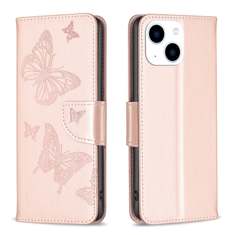 Embossing Two Butterflies Pattern Leather Phone Case, For iPhone 15 Pro Max, For iPhone 15 Pro, For iPhone 15 Plus, For iPhone 15