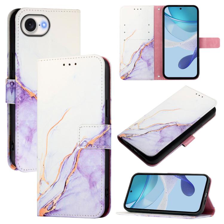 PT003 Marble Pattern Flip Leather Phone Case, For iPhone 16e, For iPhone 15 Pro Max, For iPhone 15 Pro, For iPhone 15 Plus