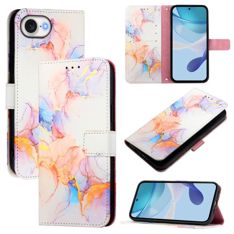 PT003 Marble Pattern Flip Leather Phone Case, For iPhone 16e, For iPhone 15 Pro Max, For iPhone 15 Pro, For iPhone 15 Plus