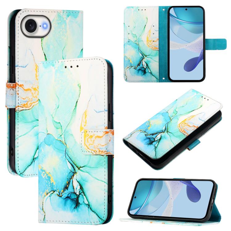 PT003 Marble Pattern Flip Leather Phone Case, For iPhone 16e, For iPhone 15 Pro Max, For iPhone 15 Pro, For iPhone 15 Plus