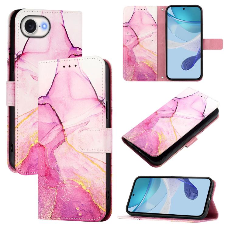 PT003 Marble Pattern Flip Leather Phone Case, For iPhone 16e, For iPhone 15 Pro Max, For iPhone 15 Pro, For iPhone 15 Plus