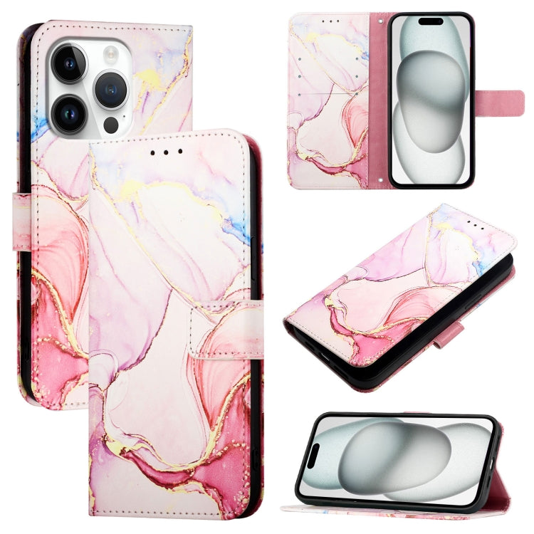 PT003 Marble Pattern Flip Leather Phone Case, For iPhone 16e, For iPhone 15 Pro Max, For iPhone 15 Pro, For iPhone 15 Plus