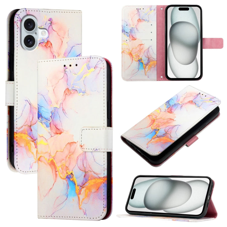 PT003 Marble Pattern Flip Leather Phone Case, For iPhone 16e, For iPhone 15 Pro Max, For iPhone 15 Pro, For iPhone 15 Plus