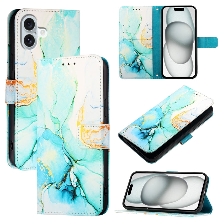 PT003 Marble Pattern Flip Leather Phone Case, For iPhone 16 Pro Max, For iPhone 16 Pro, For iPhone 16 Plus, For iPhone 16