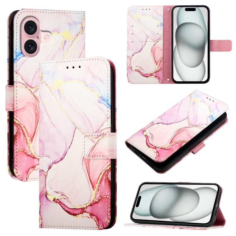 PT003 Marble Pattern Flip Leather Phone Case, For iPhone 16e, For iPhone 15 Pro Max, For iPhone 15 Pro, For iPhone 15 Plus