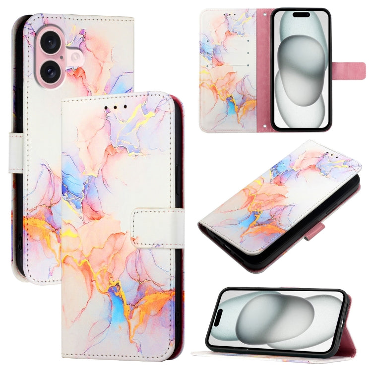 PT003 Marble Pattern Flip Leather Phone Case, For iPhone 16e, For iPhone 15 Pro Max, For iPhone 15 Pro, For iPhone 15 Plus