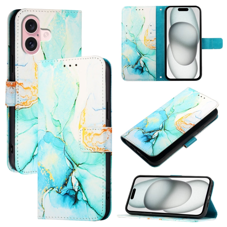 PT003 Marble Pattern Flip Leather Phone Case, For iPhone 16e, For iPhone 15 Pro Max, For iPhone 15 Pro, For iPhone 15 Plus