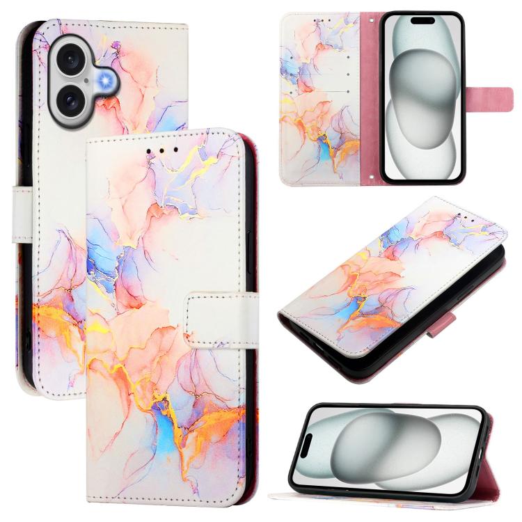PT003 Marble Pattern Flip Leather Phone Case, For iPhone 16 Pro Max, For iPhone 16 Pro, For iPhone 16 Plus, For iPhone 16
