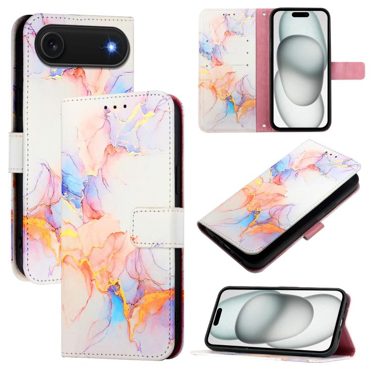 PT003 Marble Pattern Flip Leather Phone Case, For iPhone 16e, For iPhone 15 Pro Max, For iPhone 15 Pro, For iPhone 15 Plus