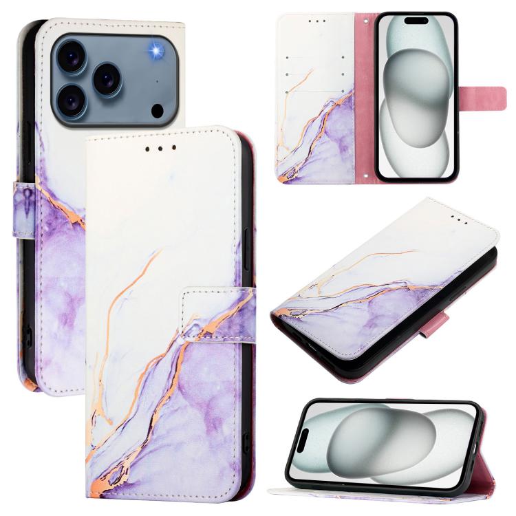 PT003 Marble Pattern Flip Leather Phone Case, For iPhone 16 Pro Max, For iPhone 16 Pro, For iPhone 16 Plus, For iPhone 16