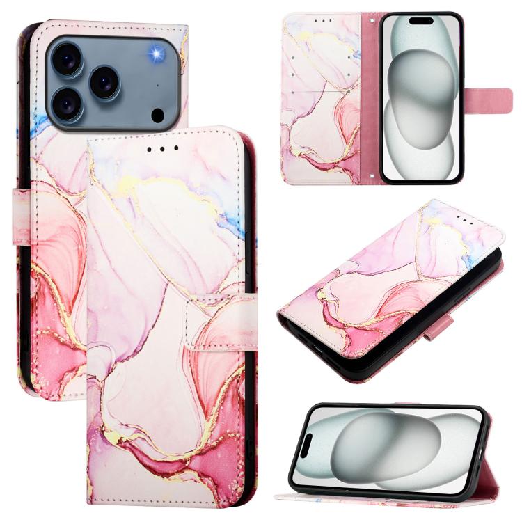 PT003 Marble Pattern Flip Leather Phone Case, For iPhone 16 Pro Max, For iPhone 16 Pro, For iPhone 16 Plus, For iPhone 16