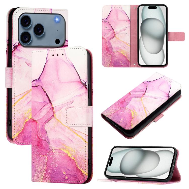 PT003 Marble Pattern Flip Leather Phone Case, For iPhone 16 Pro Max, For iPhone 16 Pro, For iPhone 16 Plus, For iPhone 16