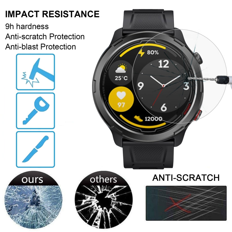 50pcs 0.26mm 2.5D 9H Tempered Glass Film Watch Screen Protector, For Zeblaze Stratos 2 Lite, For Zeblaze Stratos 3, For Zeblaze Vibe 7, For Zeblaze Vibe 7 Lite