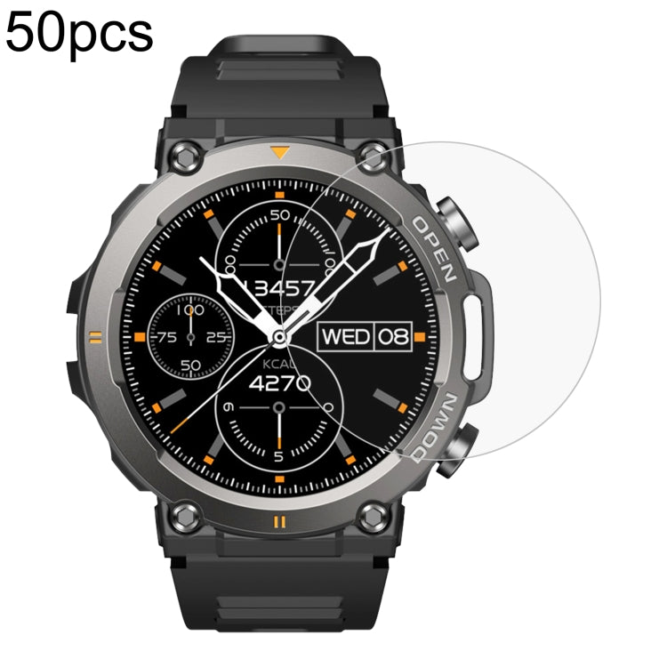 50pcs 0.26mm 2.5D 9H Tempered Glass Film Watch Screen Protector, For Zeblaze Stratos 2 Lite, For Zeblaze Stratos 3, For Zeblaze Vibe 7, For Zeblaze Vibe 7 Lite