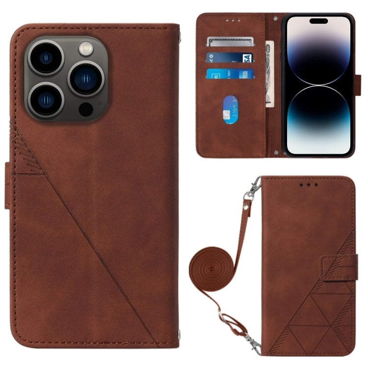 Crossbody 3D Embossed Flip Leather Phone Case, For iPhone 15, For iPod Touch 7 / 6 / 5