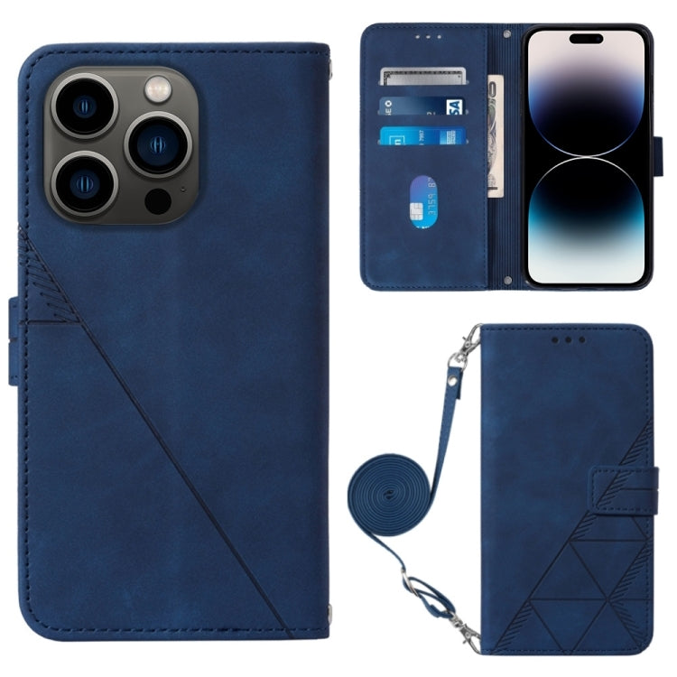 Crossbody 3D Embossed Flip Leather Phone Case, For iPhone 15, For iPod Touch 7 / 6 / 5