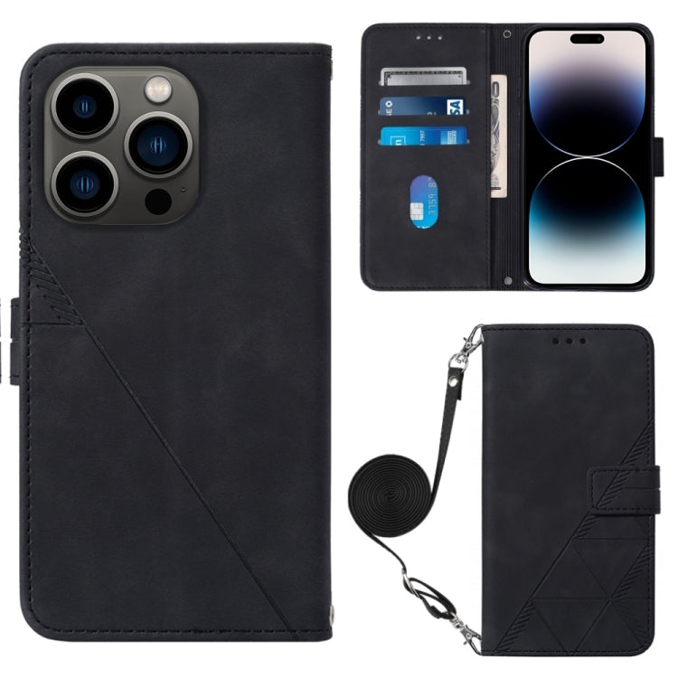 Crossbody 3D Embossed Flip Leather Phone Case, For iPhone 15, For iPod Touch 7 / 6 / 5