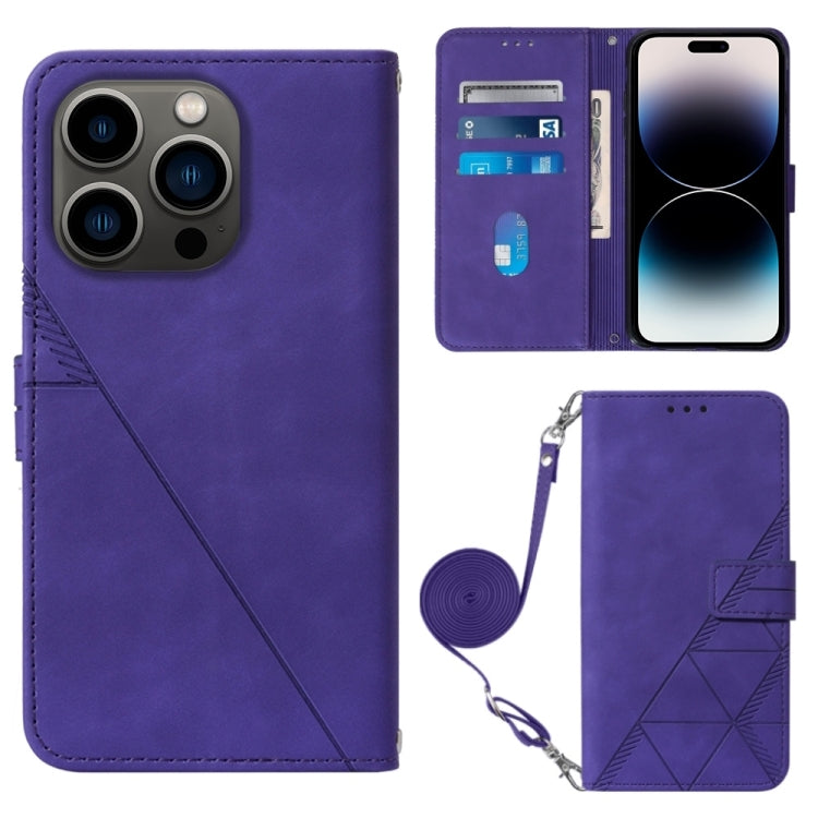 Crossbody 3D Embossed Flip Leather Phone Case, For iPhone 15, For iPod Touch 7 / 6 / 5