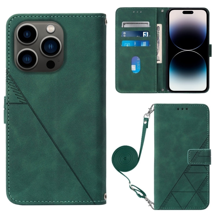 Crossbody 3D Embossed Flip Leather Phone Case, For iPhone 15, For iPod Touch 7 / 6 / 5