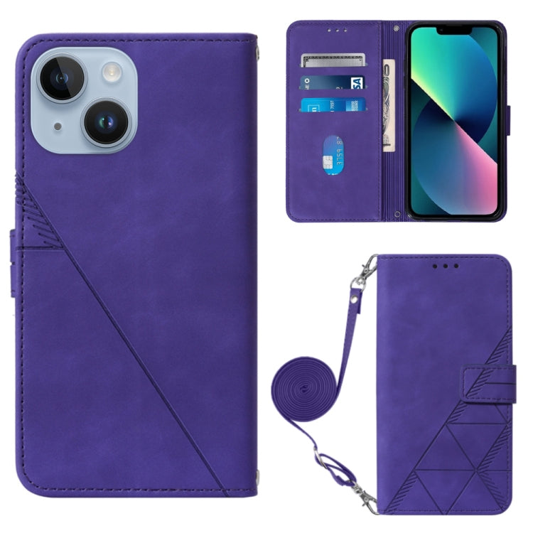 Crossbody 3D Embossed Flip Leather Phone Case, For iPhone 15, For iPod Touch 7 / 6 / 5