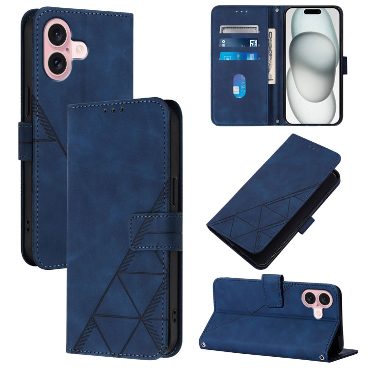Crossbody 3D Embossed Flip Leather Phone Case, For iPhone 15, For iPod Touch 7 / 6 / 5