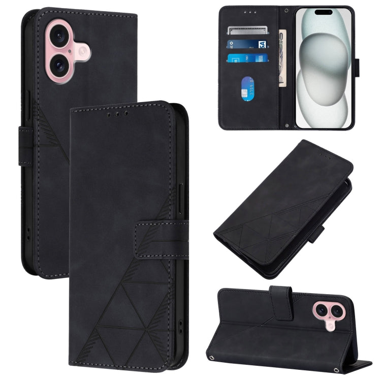 Crossbody 3D Embossed Flip Leather Phone Case, For iPhone 15, For iPod Touch 7 / 6 / 5