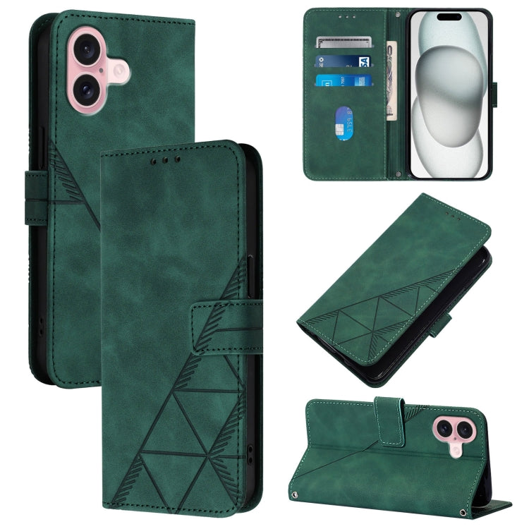 Crossbody 3D Embossed Flip Leather Phone Case, For iPhone 15, For iPod Touch 7 / 6 / 5