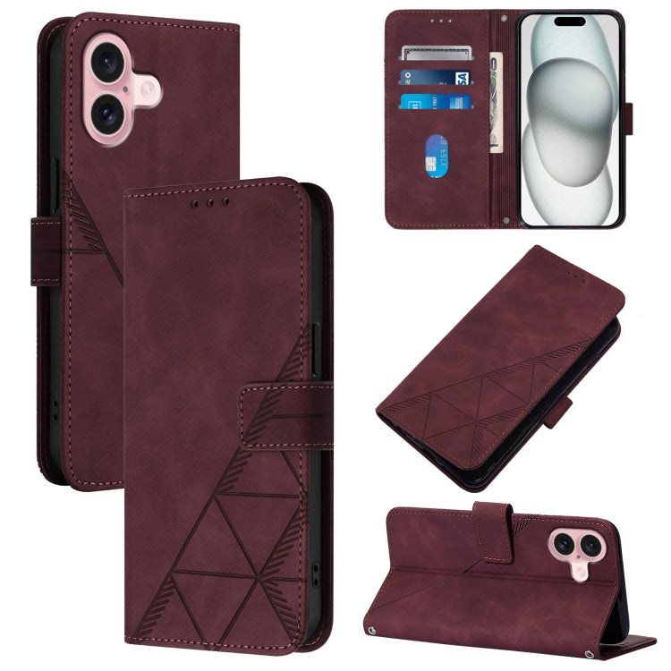 Crossbody 3D Embossed Flip Leather Phone Case, For iPhone 15, For iPod Touch 7 / 6 / 5