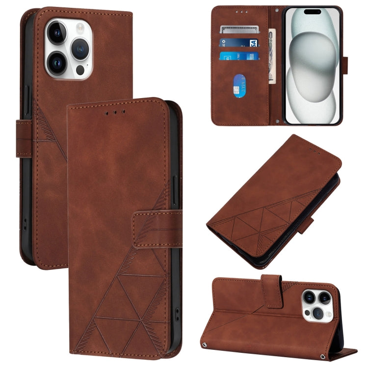 Crossbody 3D Embossed Flip Leather Phone Case, For iPhone 16, For iPhone 15 Pro Max, For iPhone 15 Pro, For iPhone 15 Plus