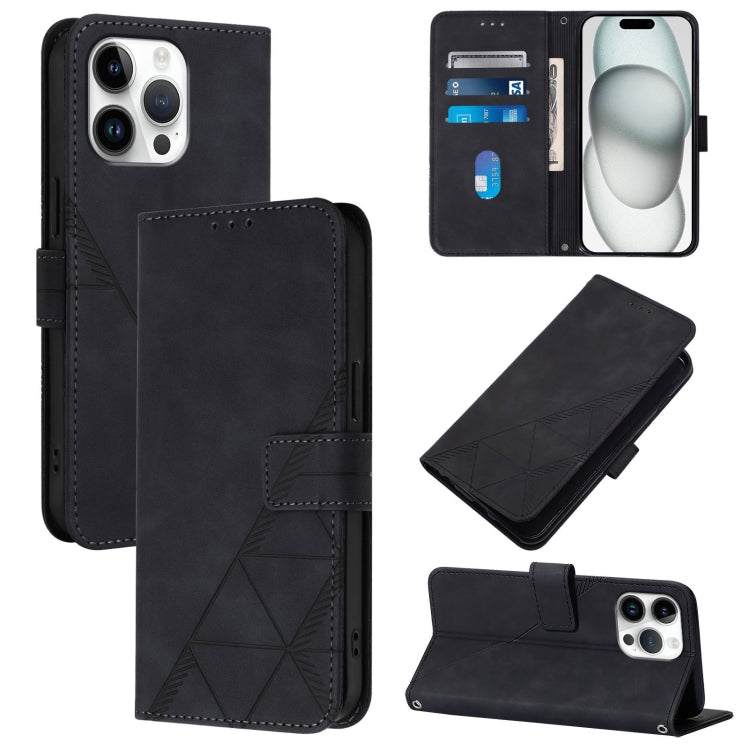 Crossbody 3D Embossed Flip Leather Phone Case, For iPhone 16, For iPhone 15 Pro Max, For iPhone 15 Pro, For iPhone 15 Plus