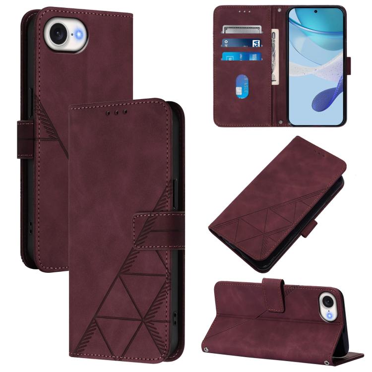 Crossbody 3D Embossed Flip Leather Phone Case, For iPhone 16, For iPhone 15 Pro Max, For iPhone 15 Pro, For iPhone 15 Plus