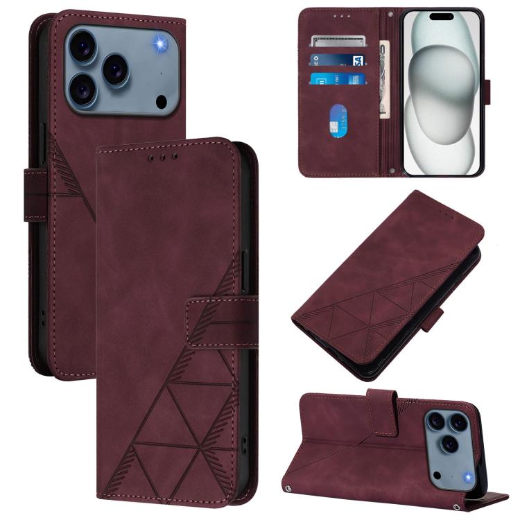 Crossbody 3D Embossed Flip Leather Phone Case, For iPhone 16e, For iPhone 16 Pro Max, For iPhone 16 Pro, For iPhone 16 Plus