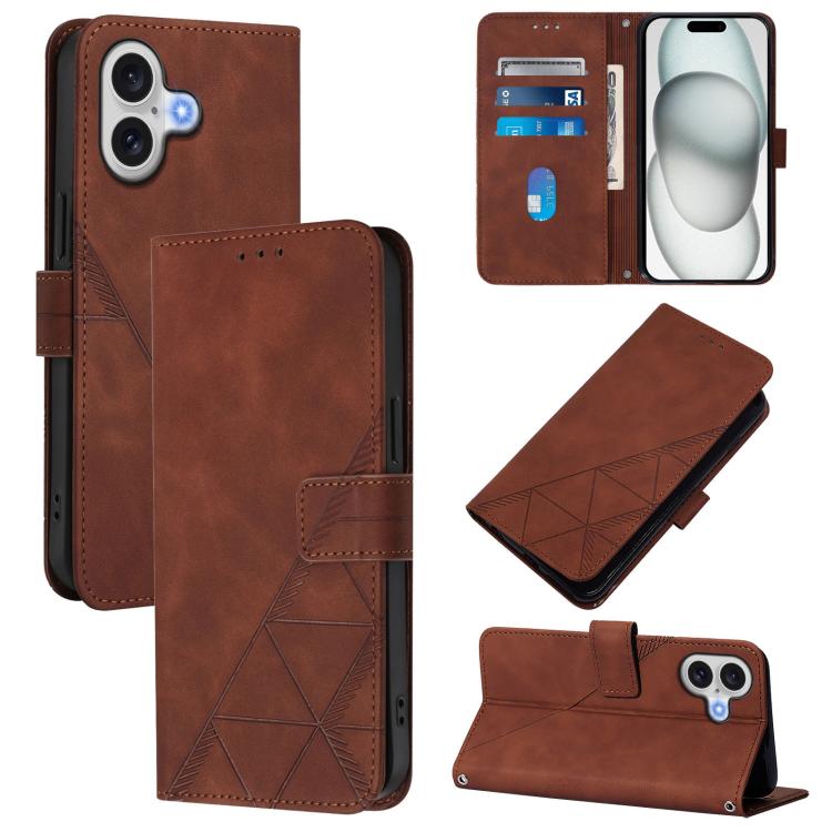 Crossbody 3D Embossed Flip Leather Phone Case, For iPhone 16, For iPhone 15 Pro Max, For iPhone 15 Pro, For iPhone 15 Plus
