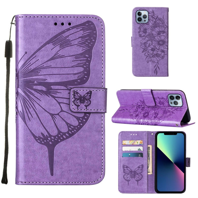 Embossed Butterfly Leather Phone Case, For iPod Touch 7 / 6 / 5