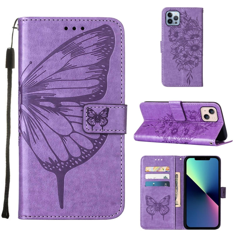 Embossed Butterfly Leather Phone Case, For iPod Touch 7 / 6 / 5