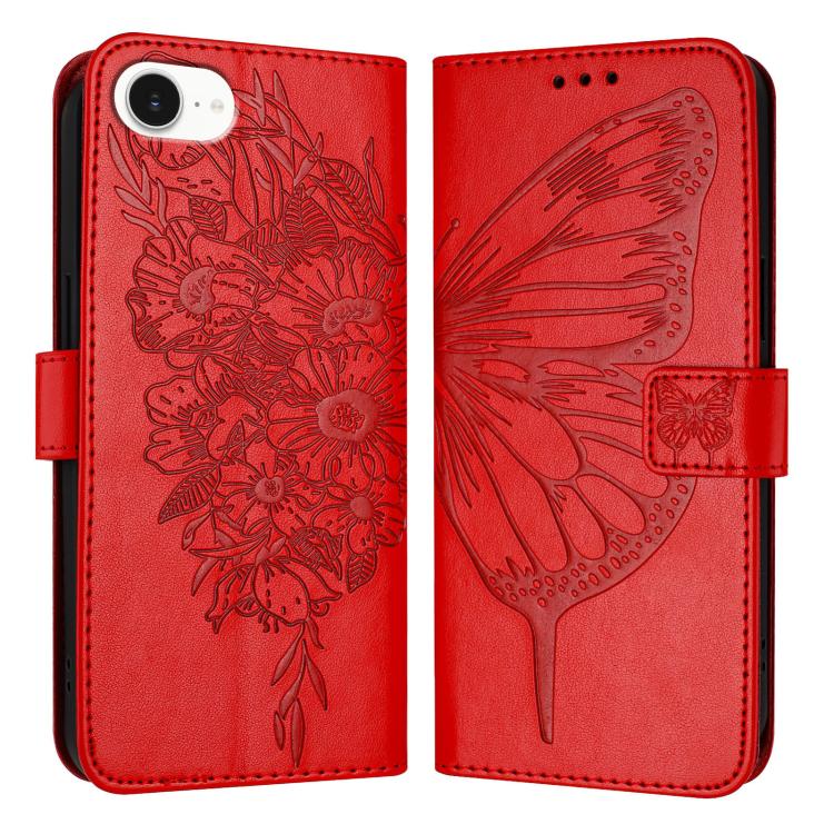 Embossed Butterfly Leather Phone Case, For iPhone 16, iPhone 16e, For iPhone 15 Pro Max